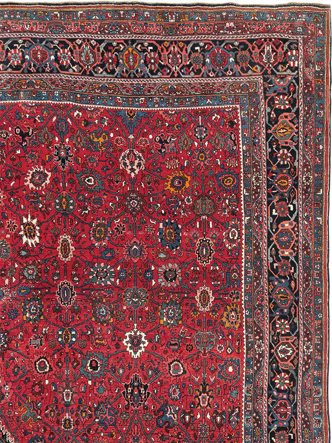 Vintage Persian Bidjar Room Size Carpet, No.32585 - Staging