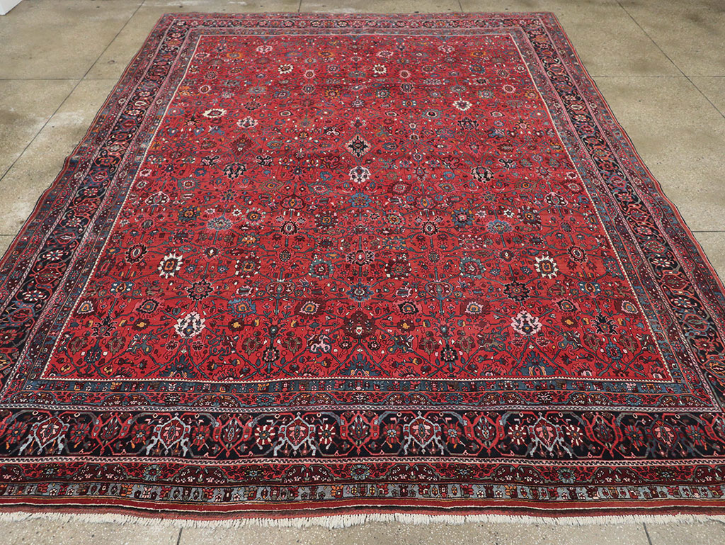 Vintage Persian Bidjar Room Size Carpet, No.32585 - Staging