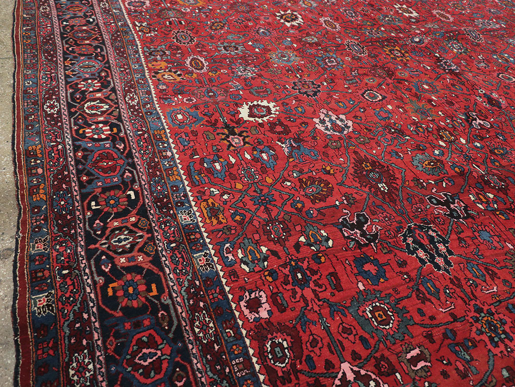 Vintage Persian Bidjar Room Size Carpet, No.32585 - Staging