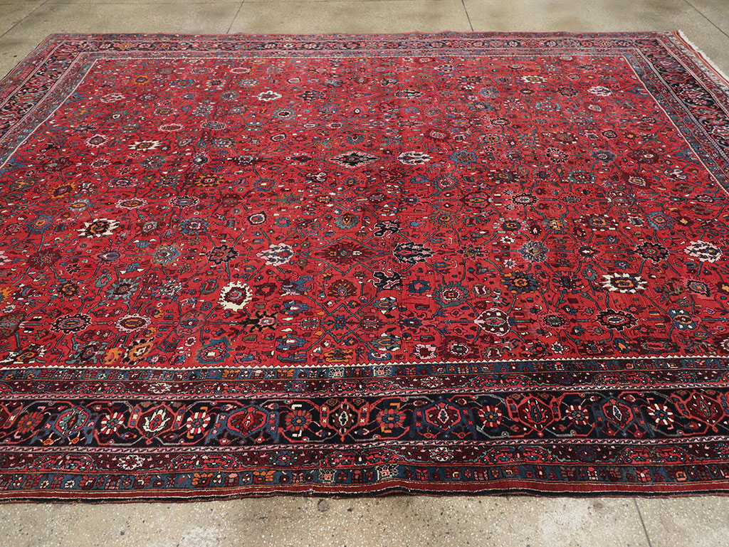 Vintage Persian Bidjar Room Size Carpet, No.32585 - Staging