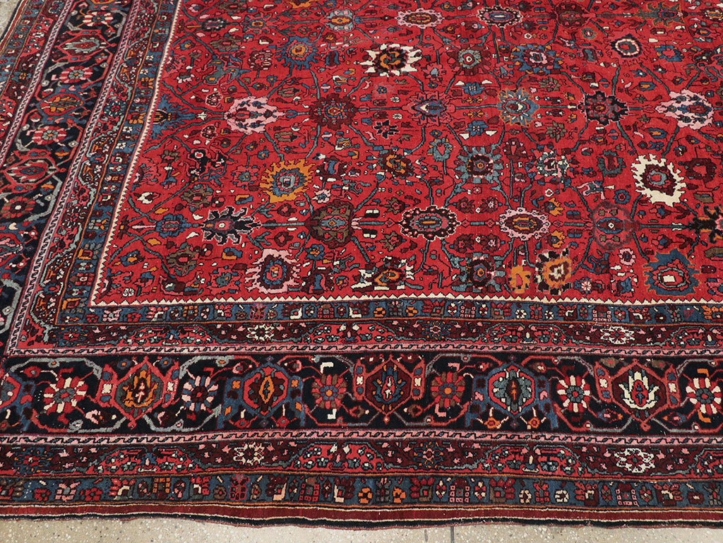 Vintage Persian Bidjar Room Size Carpet, No.32585 - Staging