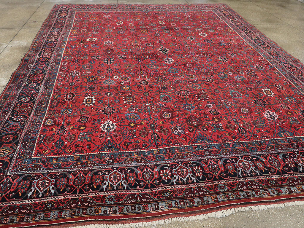 Vintage Persian Bidjar Room Size Carpet, No.32585 - Staging