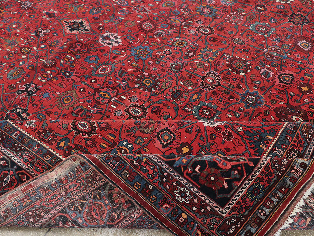 Vintage Persian Bidjar Room Size Carpet, No.32585 - Staging