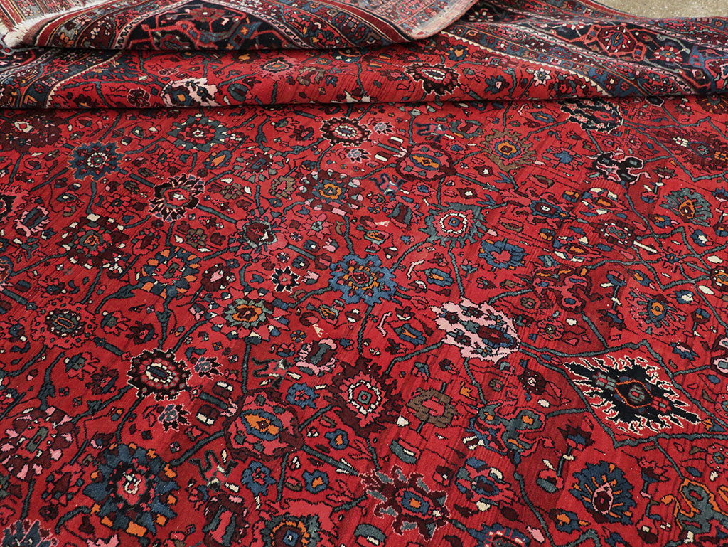 Vintage Persian Bidjar Room Size Carpet, No.32585 - Staging