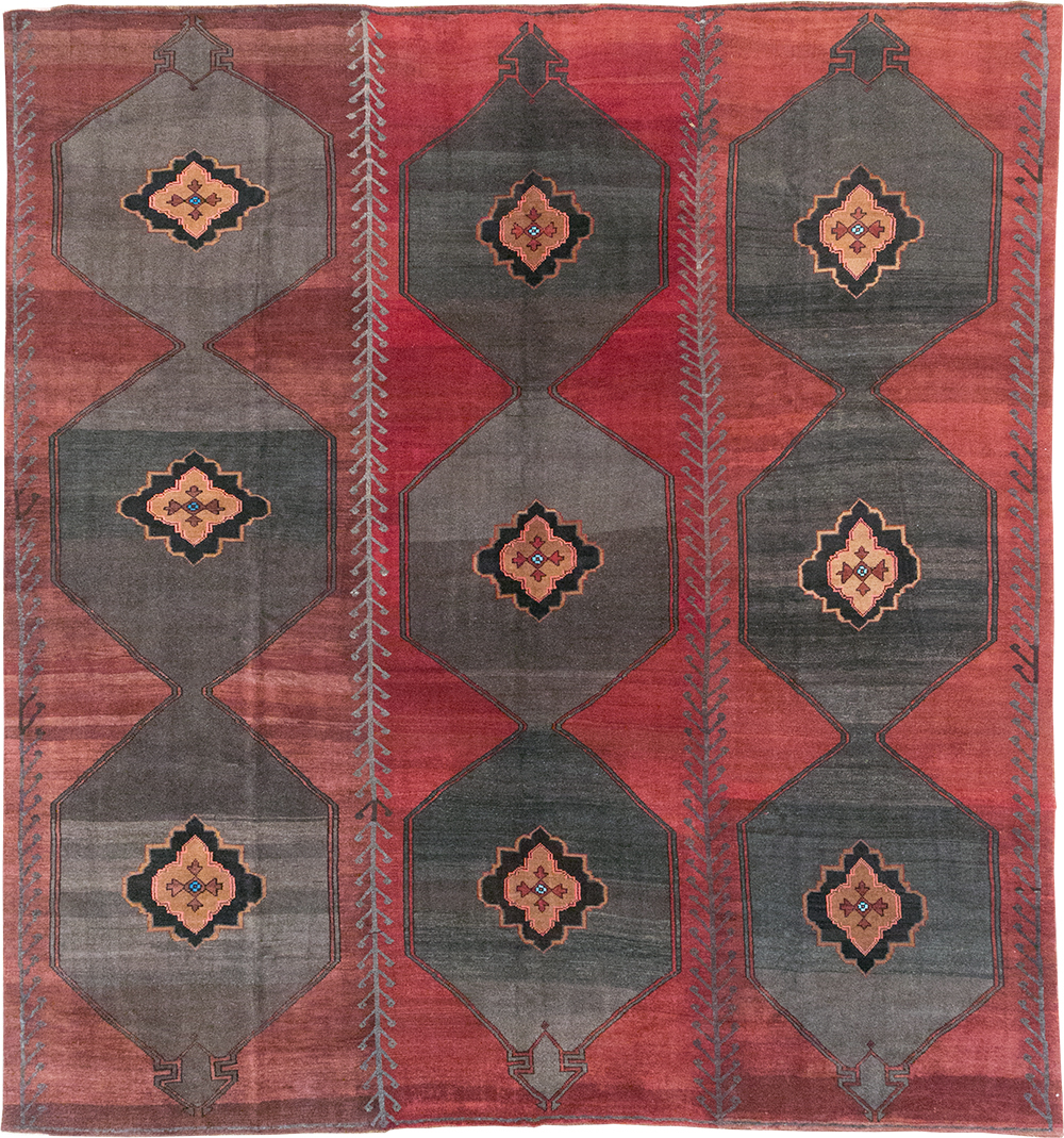 Vintage Turkish Anatolian Square Room Size Carpet, No.32589 - Staging