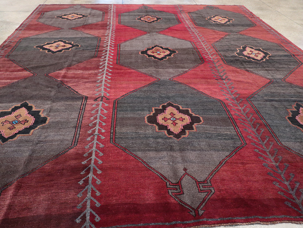 Vintage Turkish Anatolian Square Room Size Carpet, No.32589 - Staging