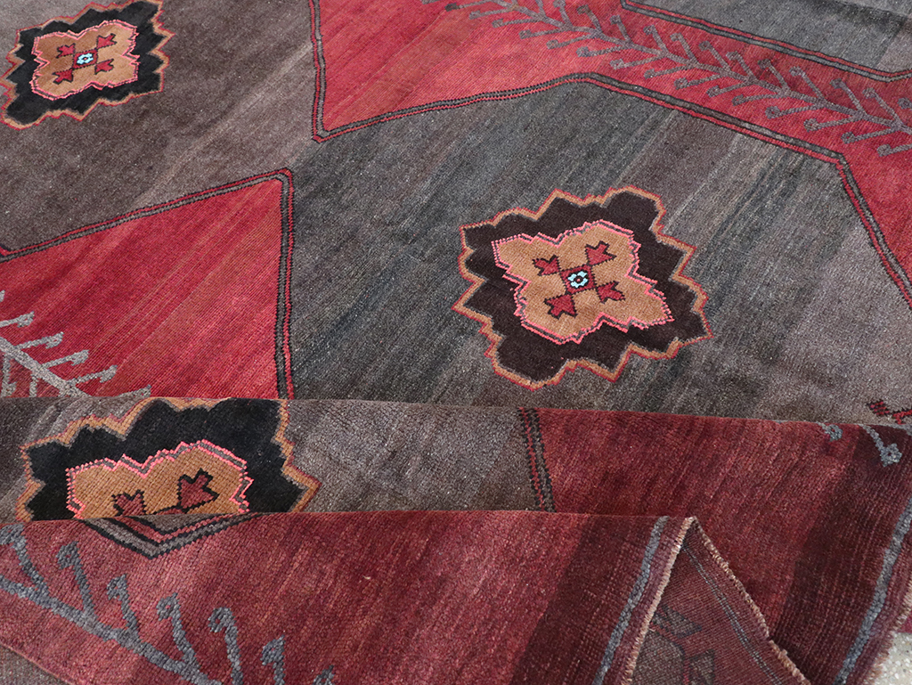 Vintage Turkish Anatolian Square Room Size Carpet, No.32589 - Staging