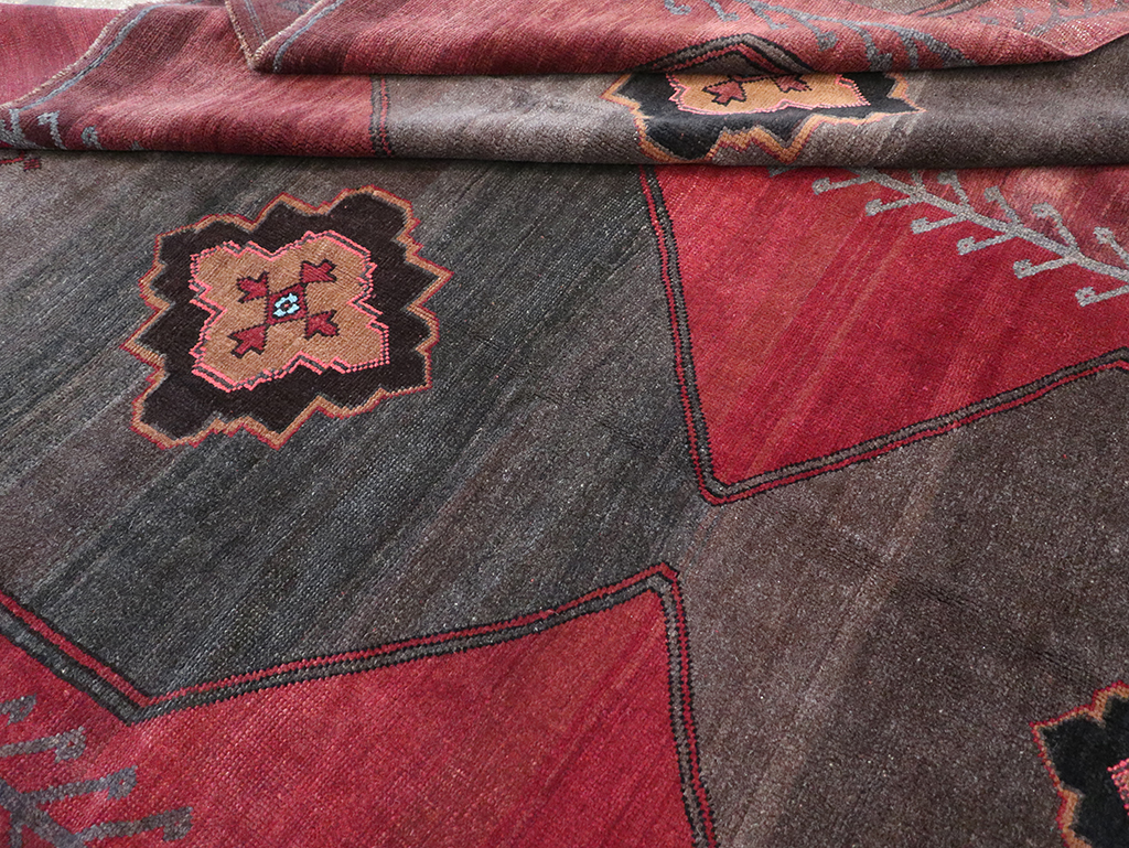 Vintage Turkish Anatolian Square Room Size Carpet, No.32589 - Staging