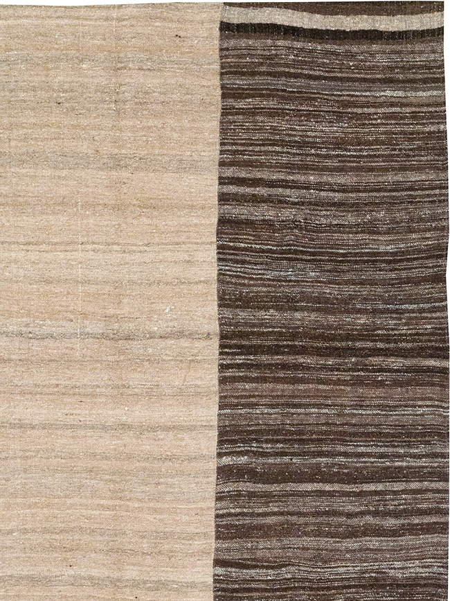 Vintage Persian Flatweave Kilim Room Size Carpet, No.32591 - Staging