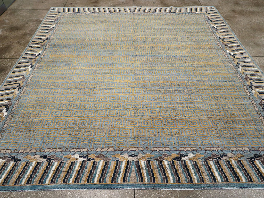Modern East Turkestan Khotan Room Size Carpet, No.32602 - Staging