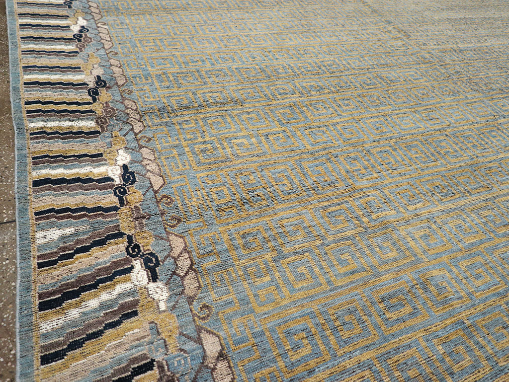 Modern East Turkestan Khotan Room Size Carpet, No.32602 - Staging