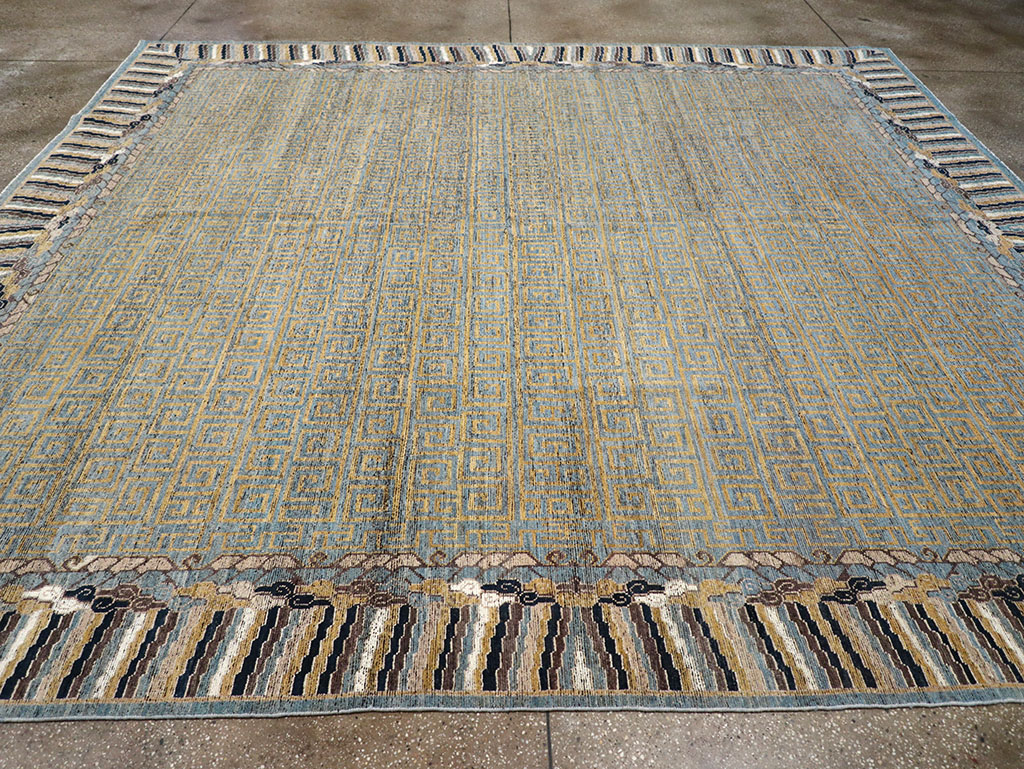 Modern East Turkestan Khotan Room Size Carpet, No.32602 - Staging