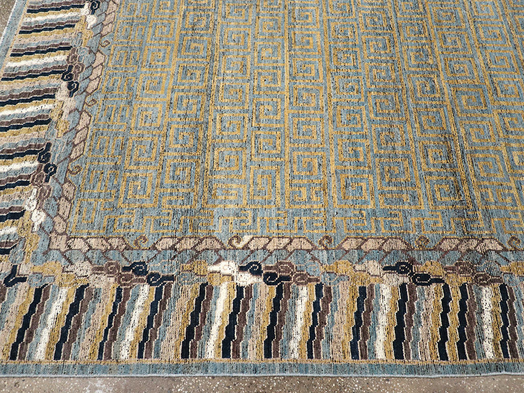Modern East Turkestan Khotan Room Size Carpet, No.32602 - Staging