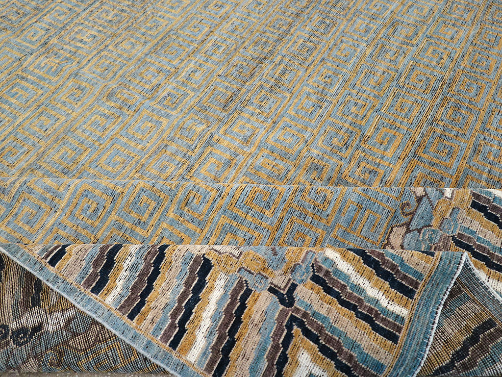 Modern East Turkestan Khotan Room Size Carpet, No.32602 - Staging