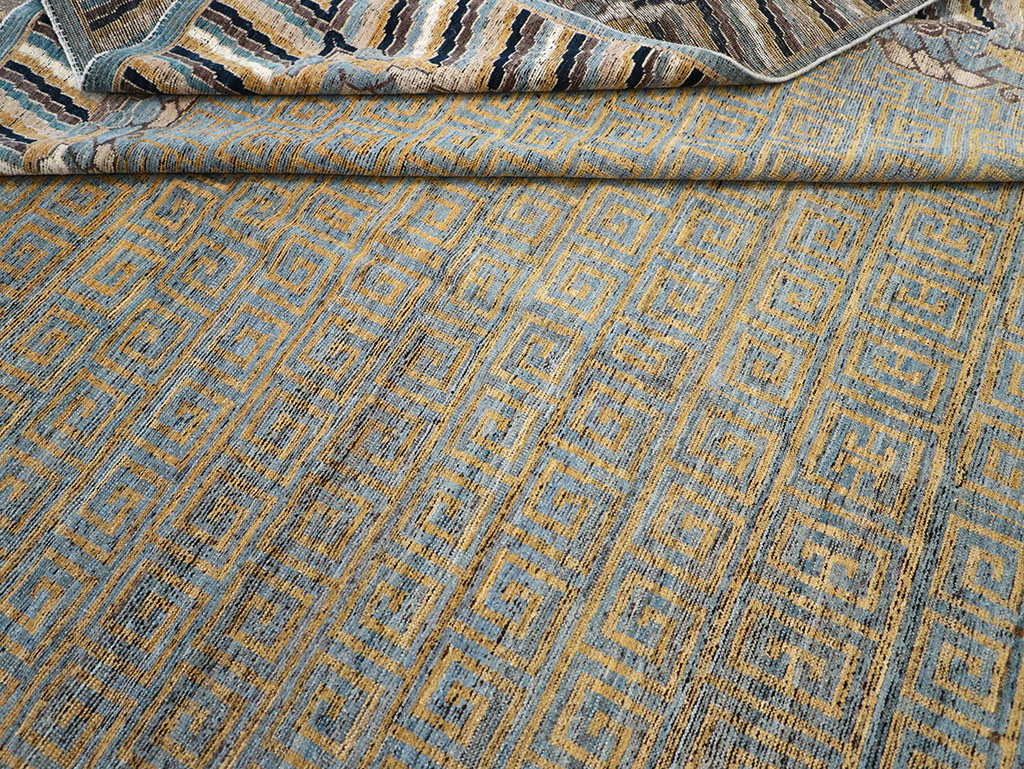 Modern East Turkestan Khotan Room Size Carpet, No.32602 - Staging