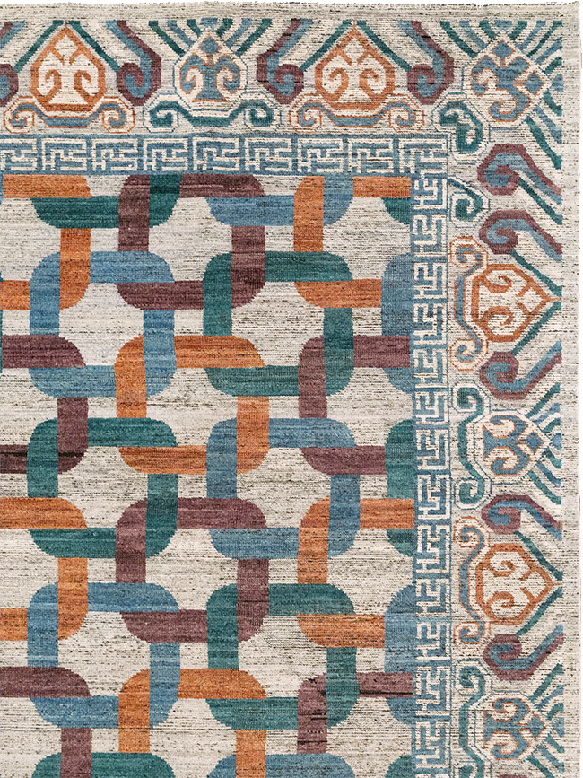 Modern Khotan Carpet, No.32604 - Staging