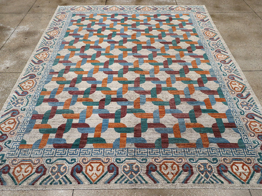 Modern Khotan Carpet, No.32604 - Staging