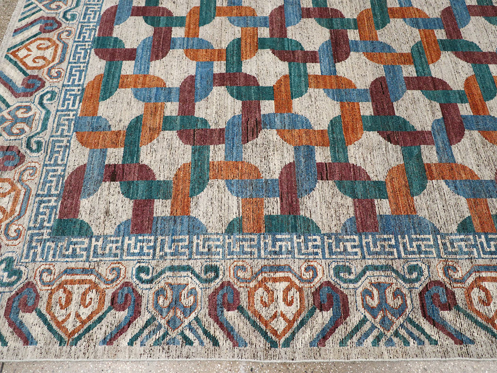 Modern Khotan Carpet, No.32604 - Staging
