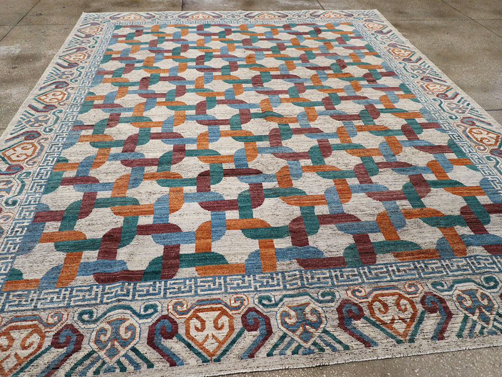 Modern Khotan Carpet, No.32604 - Staging