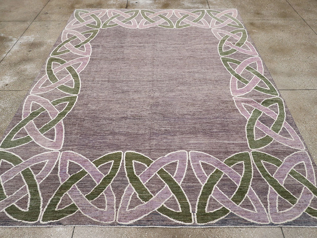 Modern East Turkestan Khotan Room Size Carpet, No.32605 - Staging