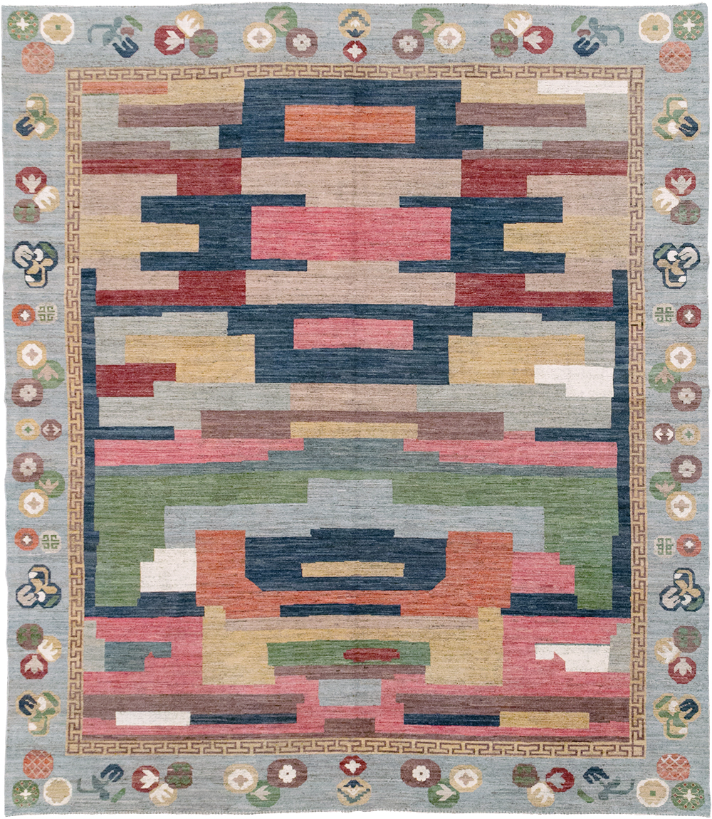 Modern East Turkestan Khotan Room Size Carpet, No.32606 - Staging