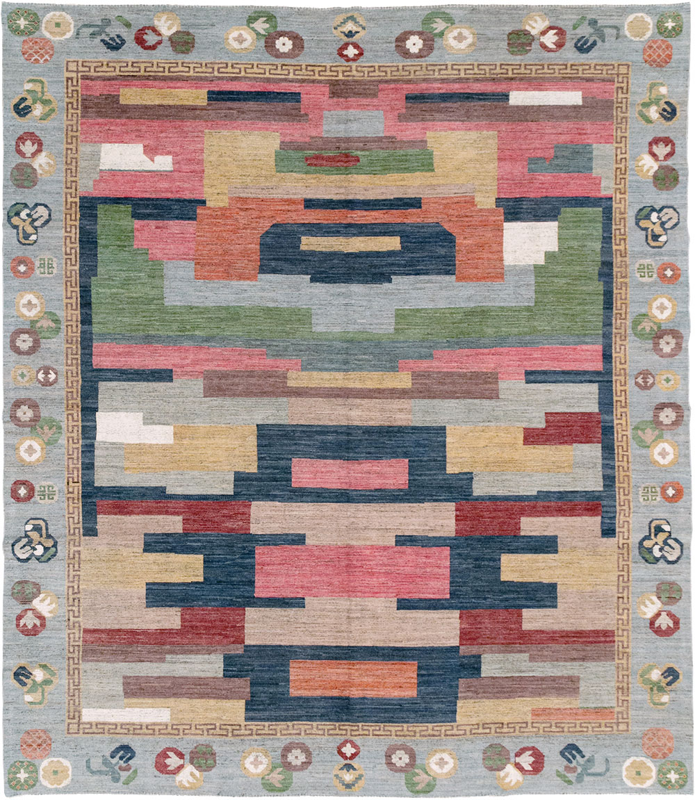 Modern East Turkestan Khotan Room Size Carpet, No.32606 - Staging