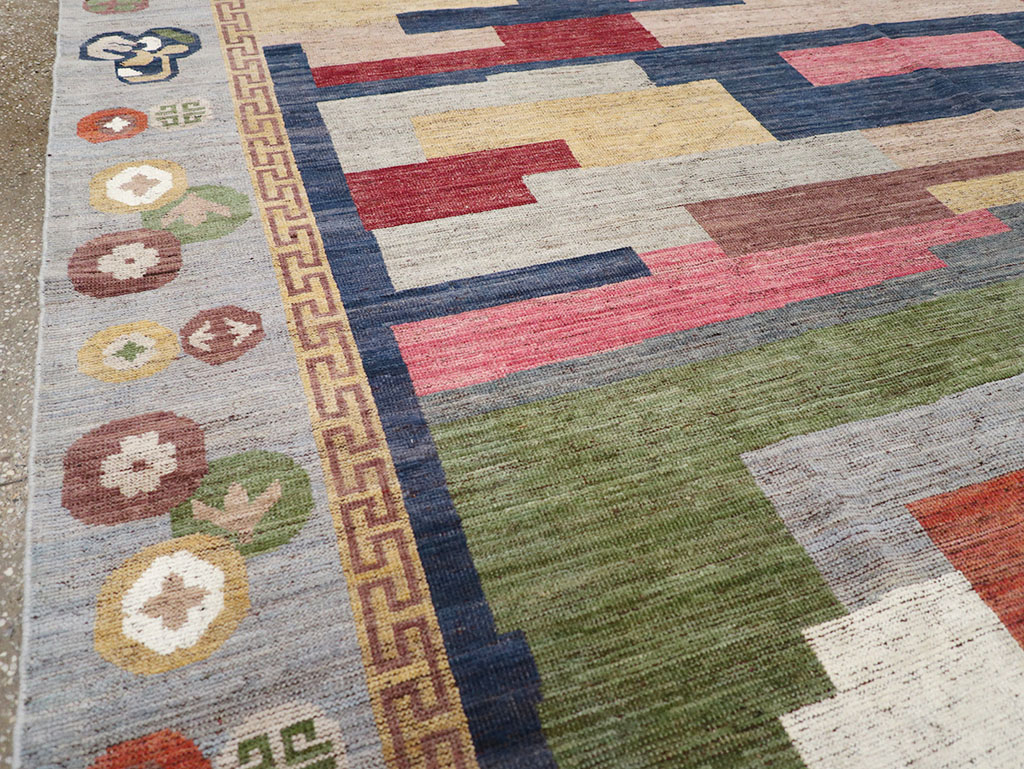 Modern East Turkestan Khotan Room Size Carpet, No.32606 - Staging