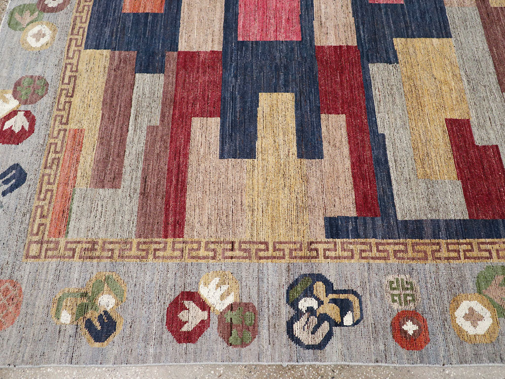 Modern East Turkestan Khotan Room Size Carpet, No.32606 - Staging