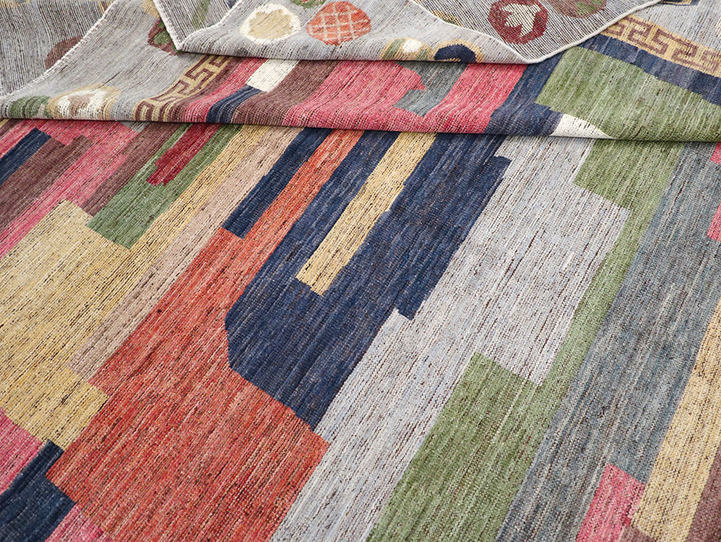 Modern East Turkestan Khotan Room Size Carpet, No.32606 - Staging