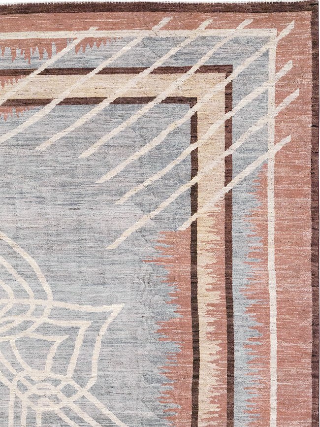 Modern Deco Inspired Khotan Carpet, No.32607 - Staging