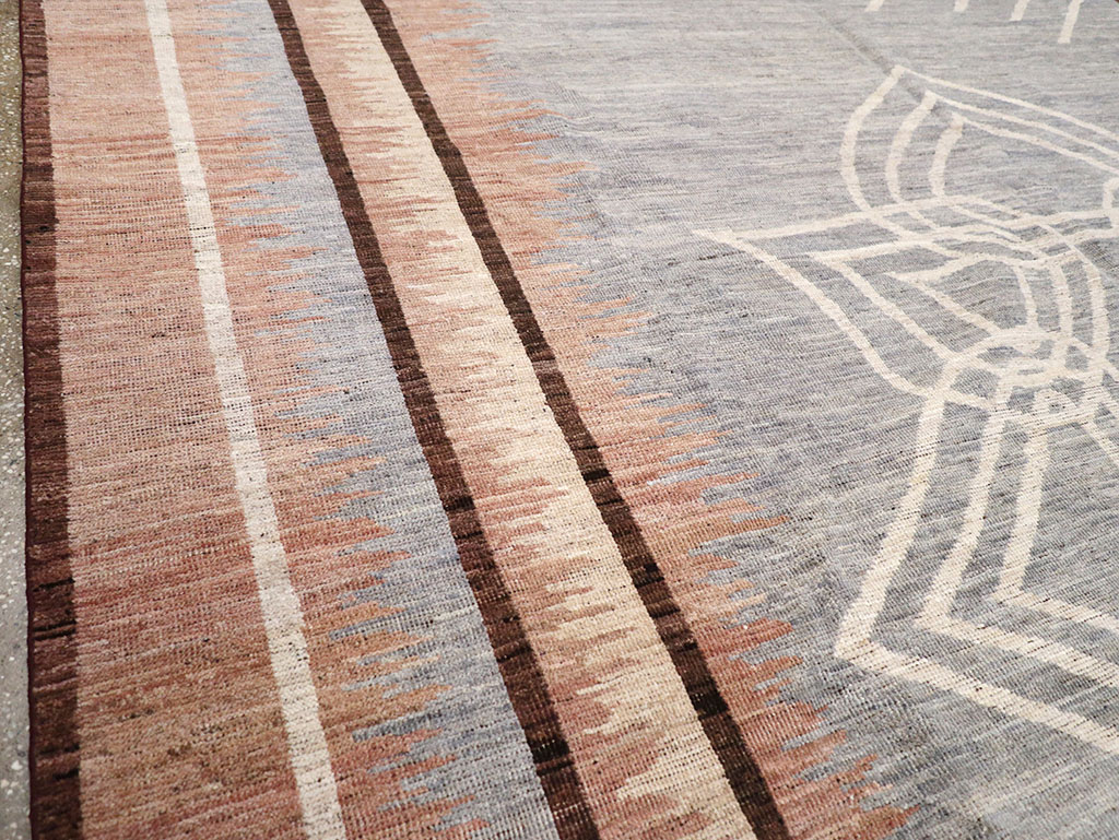 Modern Deco Inspired Khotan Carpet, No.32607 - Staging