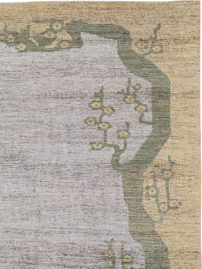 Modern East Turkestan Khotan Room Size Carpet, No.32608 - Staging