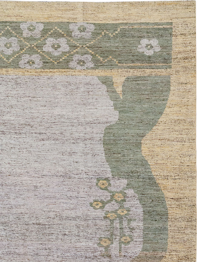 Modern East Turkestan Khotan Room Size Carpet, No.32608 - Staging