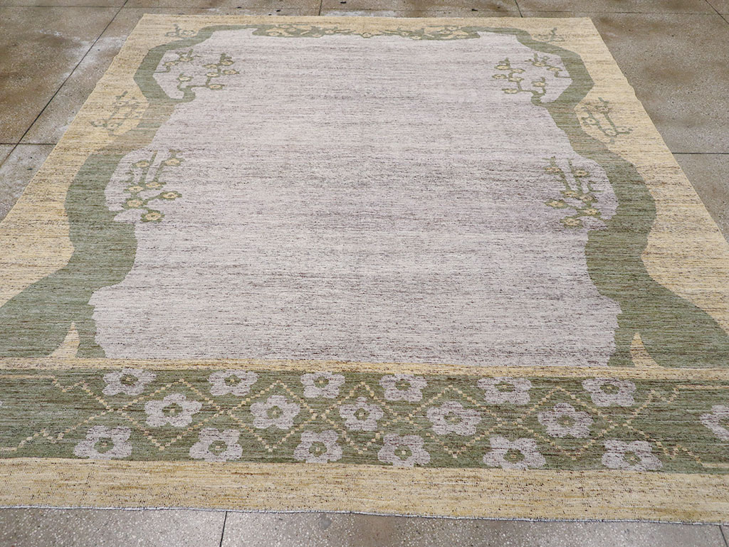 Modern East Turkestan Khotan Room Size Carpet, No.32608 - Staging