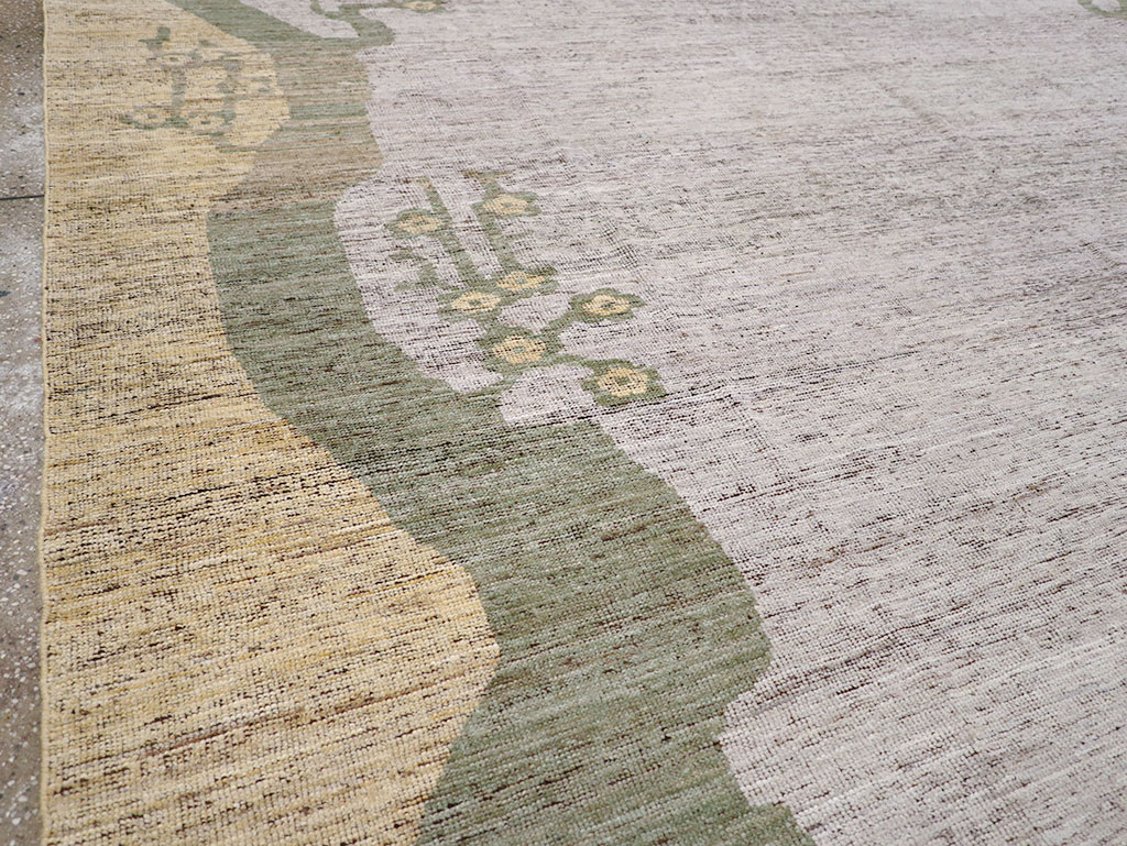 Modern East Turkestan Khotan Room Size Carpet, No.32608 - Staging