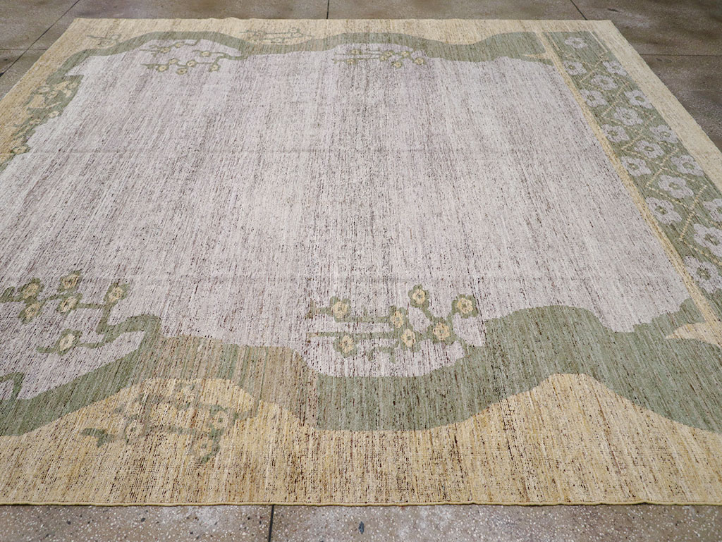 Modern East Turkestan Khotan Room Size Carpet, No.32608 - Staging