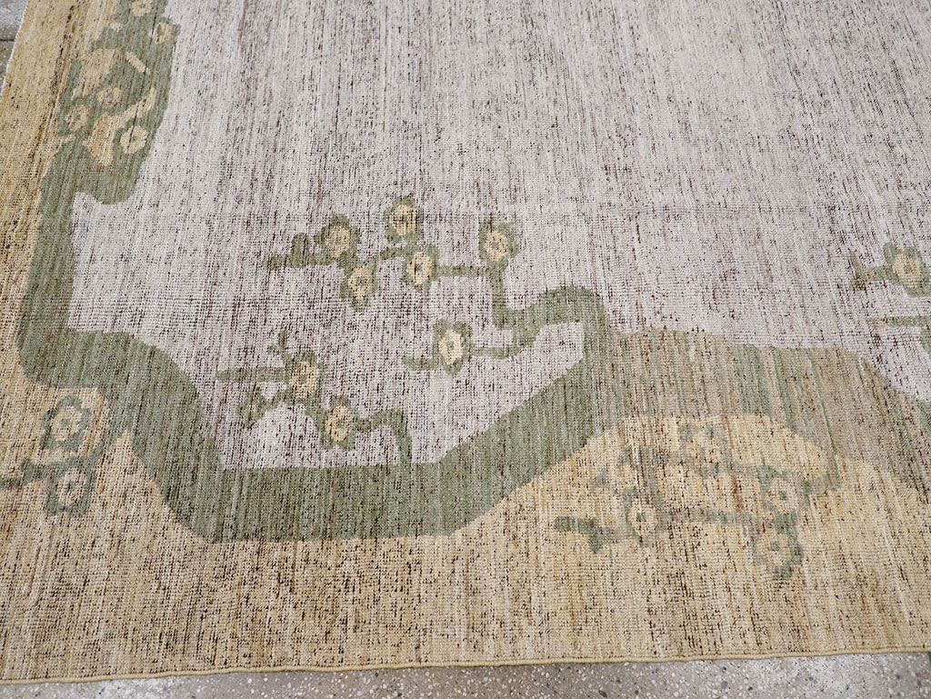 Modern East Turkestan Khotan Room Size Carpet, No.32608 - Staging