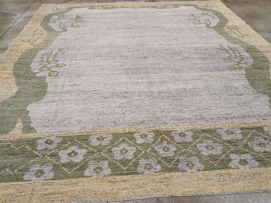 Modern East Turkestan Khotan Room Size Carpet, No.32608 - Staging