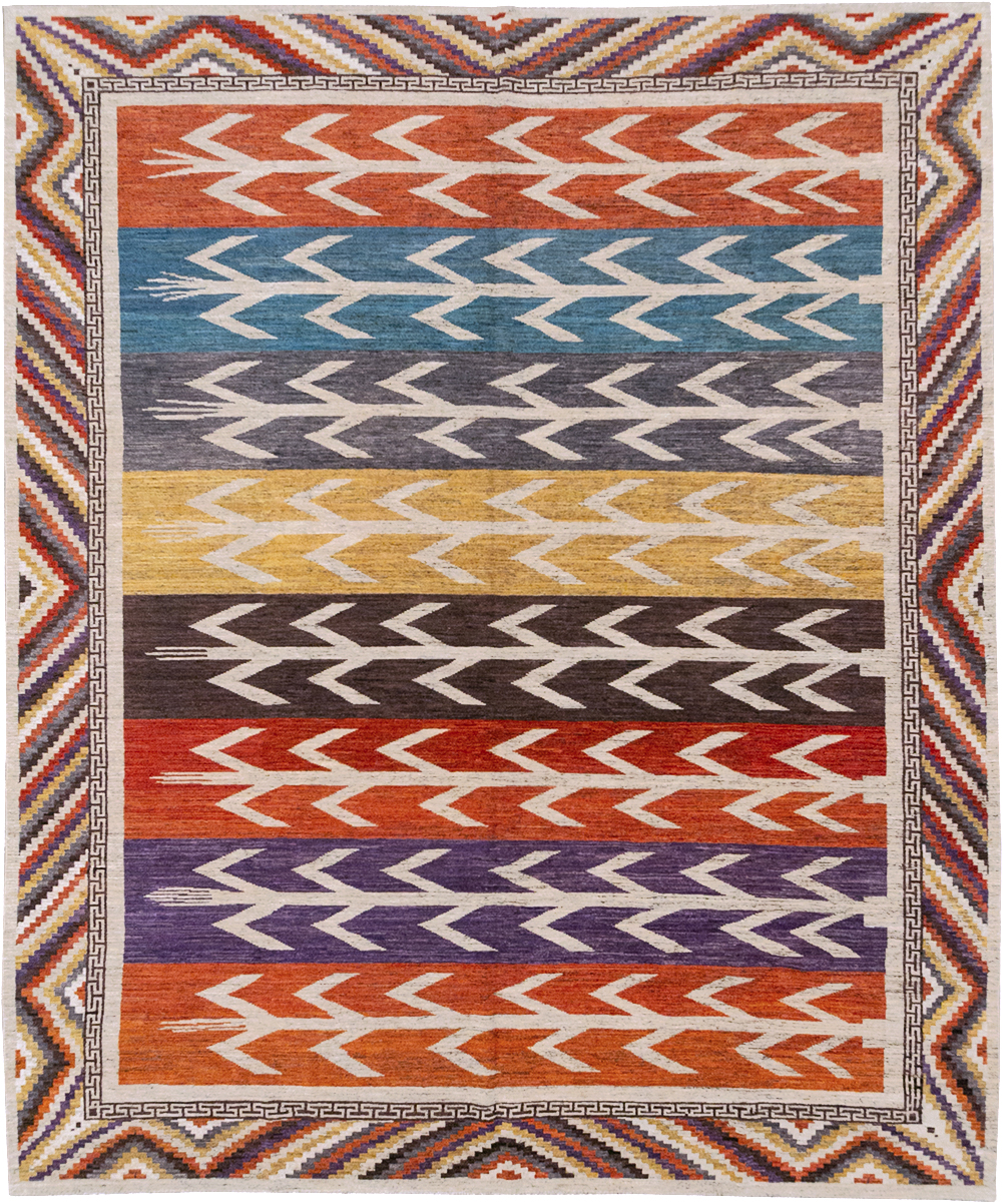 Modern East Turkestan Khotan Room Size Carpet, No.32610 - Staging