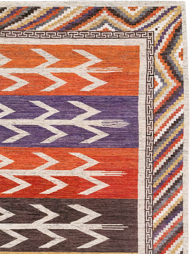 Modern East Turkestan Khotan Room Size Carpet, No.32610 - Staging