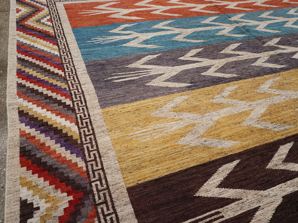 Modern East Turkestan Khotan Room Size Carpet, No.32610 - Staging