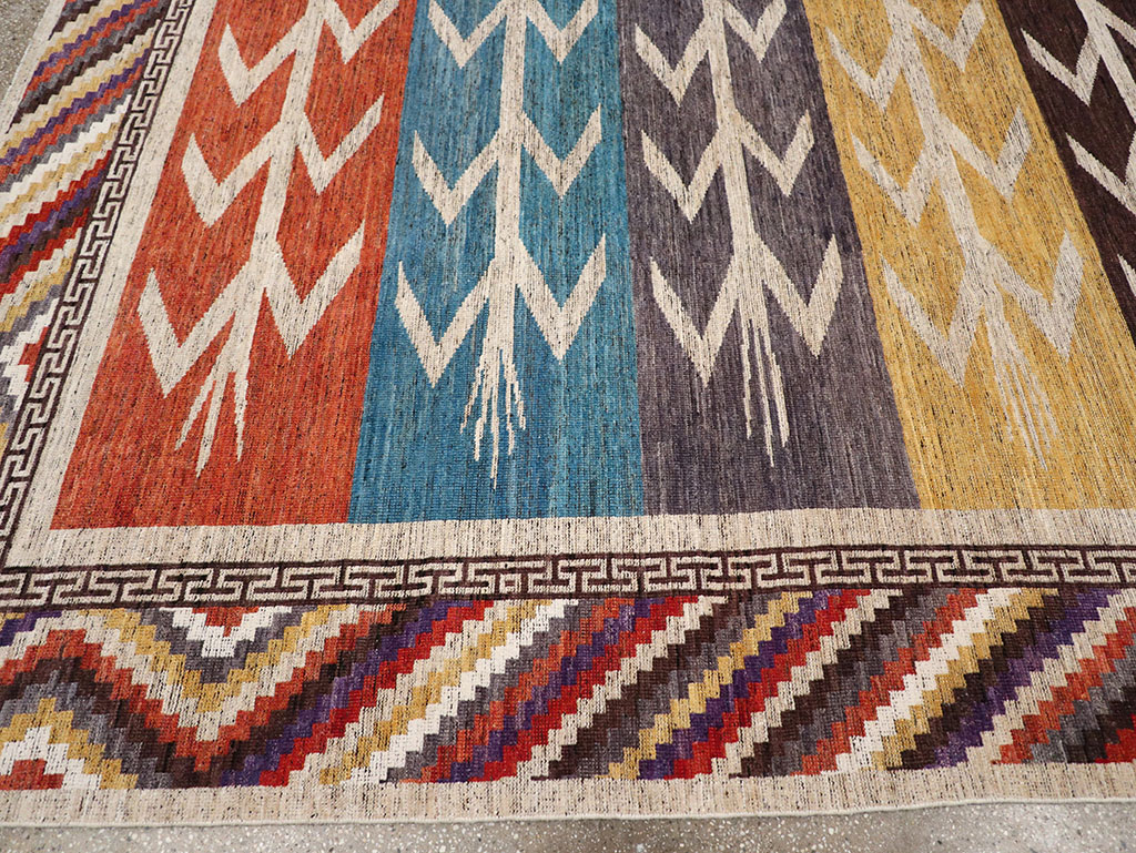 Modern East Turkestan Khotan Room Size Carpet, No.32610 - Staging