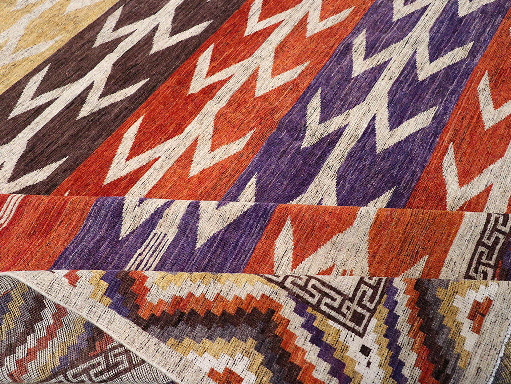 Modern East Turkestan Khotan Room Size Carpet, No.32610 - Staging