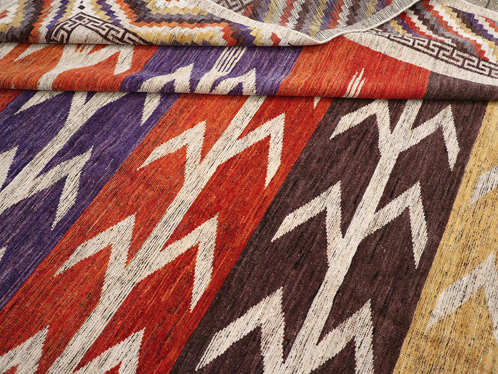 Modern East Turkestan Khotan Room Size Carpet, No.32610 - Staging