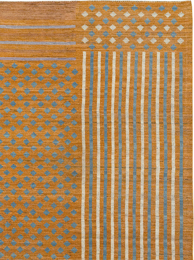 Contemporary East Turkestan Khotan Room Size Carpet, No.32611 - Staging