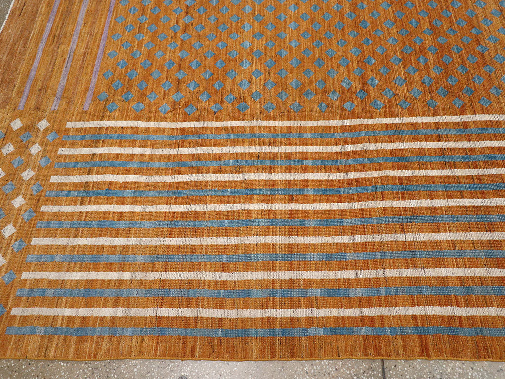 Contemporary East Turkestan Khotan Room Size Carpet, No.32611 - Staging