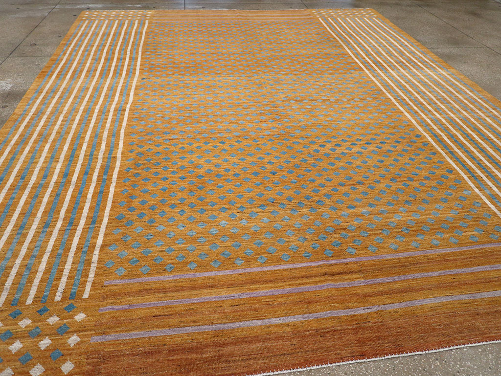 Contemporary East Turkestan Khotan Room Size Carpet, No.32611 - Staging