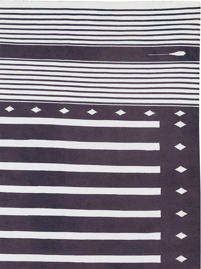 Modern Indian Flatweave Dhurrie Large Carpet, No.32614 - Staging