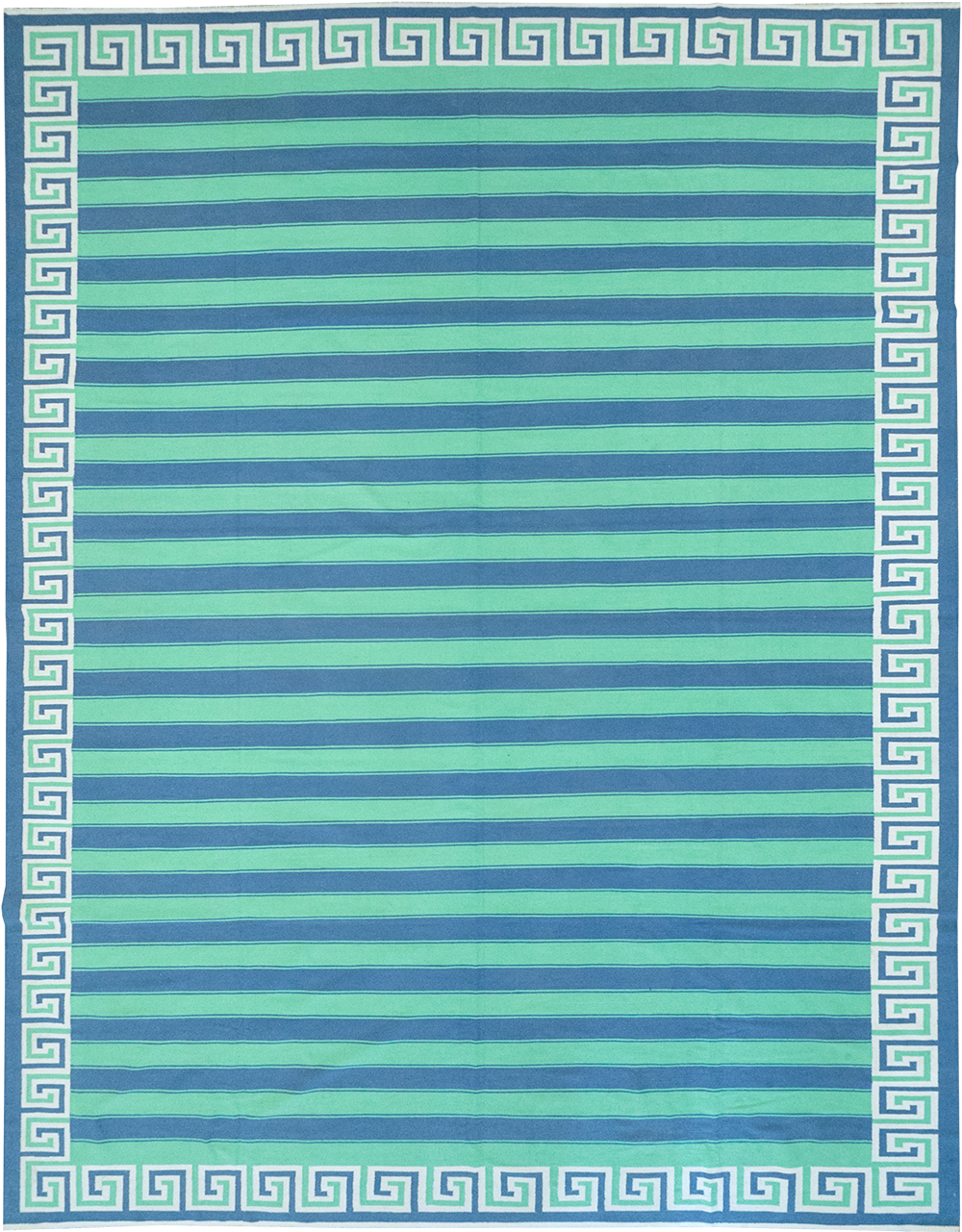 Modern Indian Flatweave Dhurrie Large Carpet, No.32621 - Staging