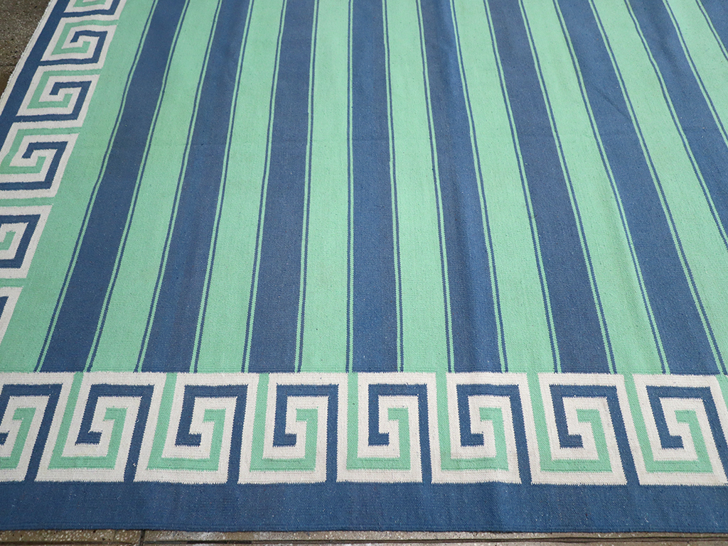 Modern Indian Flatweave Dhurrie Large Carpet, No.32621 - Staging